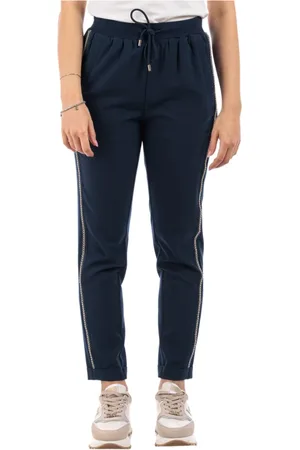 Liu Jo Femme, Pantalons, Bleu, Taille: 34 FR Pantalon de survêtement bleu coupe droite Navetta