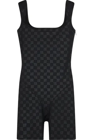 MISBHV Femme, Combinaisons et Ensembles, Noir, Taille: 38 FR Body Court Monogramme avec Fermeture Éclair Cachée