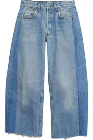 B SIDES Femme, Jeans, Bleu, Taille: W28 Jean Coupe Slouch Bleu