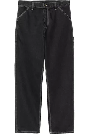 Carhartt Homme, Jeans, Noir, Taille: W27 Pantalon en Denim Noir à Fermeture Éclair Coupe Droite