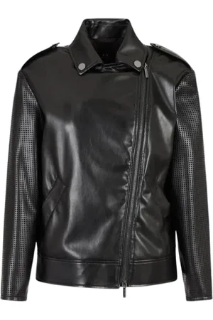 Armani Exchange Femme, Vestes, Noir, Taille: 38 FR Veste de Motard Noire pour Femme