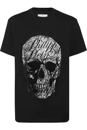 Philipp Plein Homme, Tops, Noir, Taille: 3XL T-shirt Décontracté en Coton