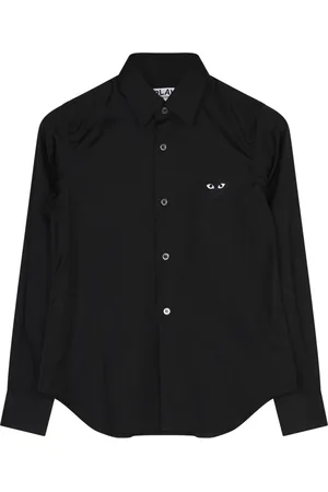Comme des Garçons Femme, Blouses et Chemises, Noir, Taille: 36 FR Chemise noire cœur classique coton