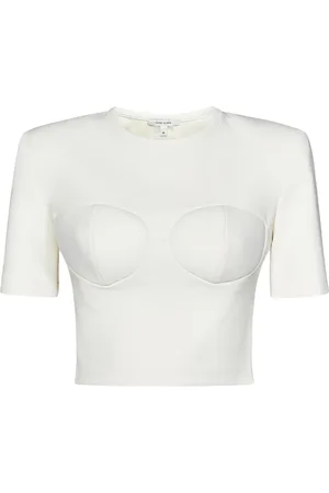 Nensi Dojaka Femme, Tops, Blanc, Taille: 38 FR T-shirt Bustier en Coton Blanc Ss25