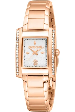 Roberto Cavalli Femme, Accessoires, Jaune, Taille: ONE Size Montre Analogique de Luxe avec Bracelet en Acier