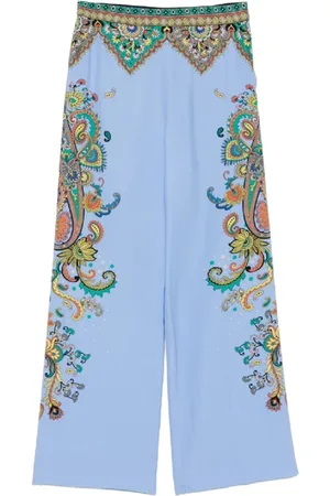 Etro Femme, Pantalons, Multicolore, Taille: 36 FR Pantalon élégant en mélange de soie
