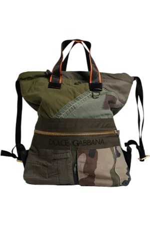Dolce & Gabbana Femme, Sacs, Vert, Taille: ONE Size Sac à dos militaire vert patchwork