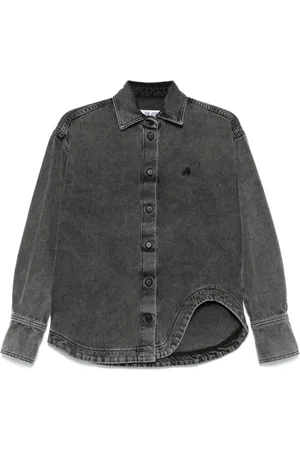 The Attico Femme, Blouses et Chemises, Gris, Taille: 36 FR Chemise Noire Brodée pour Femmes