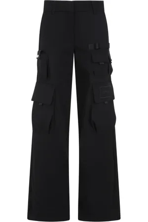 OFF-WHITE Femme, Pantalons, Noir, Taille: 36 FR Pantalon Cargo Noir Design Moderne