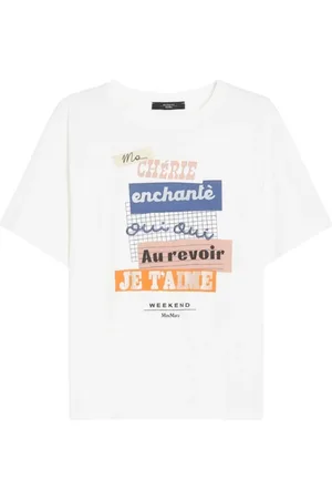 Max Mara Femme, Tops, Blanc, Taille: 40 FR T-shirt en Coton Blanc avec Style Cabina