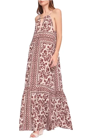 Gaudi Femme, Robes, Multicolore, Taille: 38 FR Robe Midi Imprimé Ethnique Bordeaux