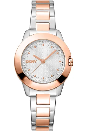DKNY Femme, Accessoires, Gris, Taille: ONE Size Montre analogique élégante avec bracelet en acier