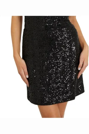 Guess Femme, Jupes, Noir, Taille: 38 FR Jupe élégante à fermeture éclair