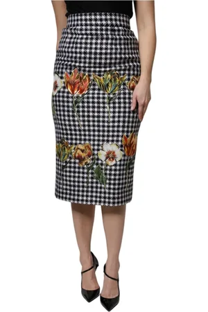 Dolce & Gabbana Femme, Jupes, Multicolore, Taille: 36 FR Jupe crayon taille haute à imprimé floral