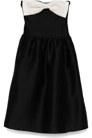 Self-Portrait Femme, Robes, Noir, Taille: 38 FR Robe Noire Bustier avec Poches