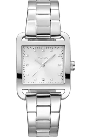 DKNY Femme, Accessoires, Gris, Taille: ONE Size Elegant Steel Quartz Analog Watch