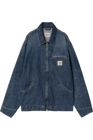 Carhartt Homme, Vestes, Bleu, Taille: M Veste en Denim Noir avec Fermeture Éclair