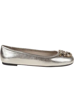 Pinko Femme, Chaussures, Gris, Taille: 39 EU Ballerines Métalliques pour Femmes