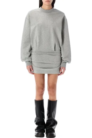 The Attico Femme, Robes, Gris, Taille: 36 FR Robe Mini en Polaire Gris Chiné