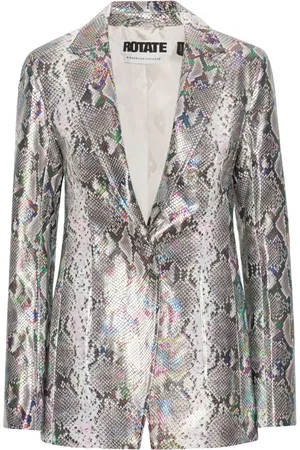 ROTATE Femme, Vestes, Gris, Taille: 36 FR Blazer ajusté holographique en PU