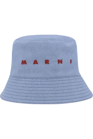 Marni Homme, Accessoires, Bleu, Taille: S Chapeau Seau en Denim Bleu Accessoire Élégant