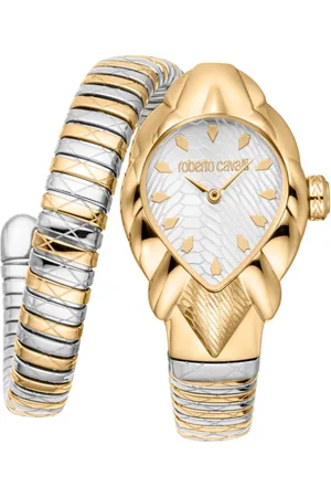Roberto Cavalli Femme, Accessoires, Gris, Taille: ONE Size Montre Analogique Minimaliste en Acier Inoxydable et Quartz