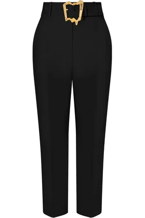 Moschino Femme, Pantalons, Noir, Taille: 40 FR Pantalon Noir Chic avec Détail en Or