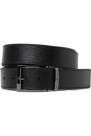Emporio Armani Homme, Accessoires, Noir, Taille: ONE Size Ceinture Réversible en Cuir Noir