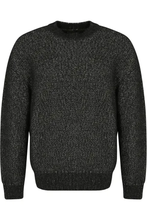 Loro Piana Homme, Pulls, Noir, Taille: M Pull Noir avec Mélange de Soie