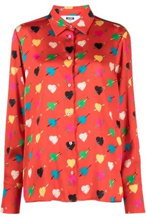 Msgm Femme, Blouses et Chemises, Rouge, Taille: 38 FR Chemise Rouge pour Femmes