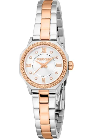 Roberto Cavalli Femme, Accessoires, Gris, Taille: ONE Size Élégante Montre Analogique en Acier Inoxydable avec Quartz
