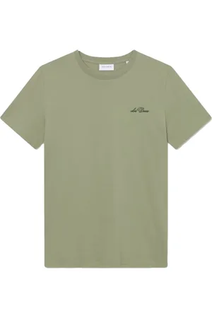 Les Deux Homme, Tops, Vert, Taille: S T-shirt brodé col rond manches courtes