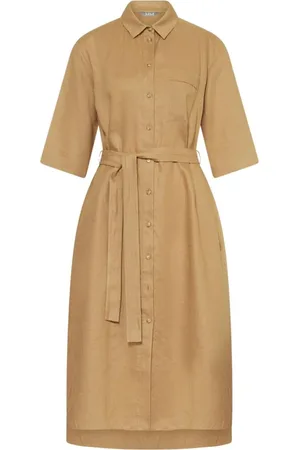 Max Mara Femme, Robes, Brun, Taille: 38 FR Robe Élégante Midi Salute avec Ceinture