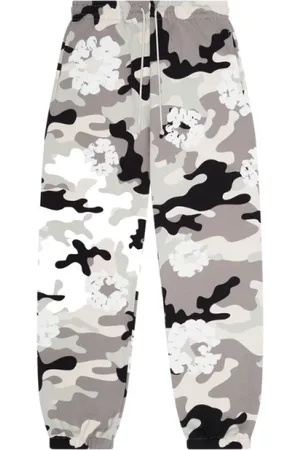 DENIM TEARS Homme, Pantalons, Blanc, Taille: L Snow Camo Wreath Sweatpant