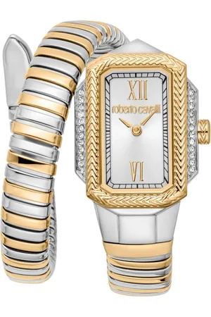 Roberto Cavalli Femme, Accessoires, Gris, Taille: ONE Size Élégante Montre Analogique à Bracelet en Acier