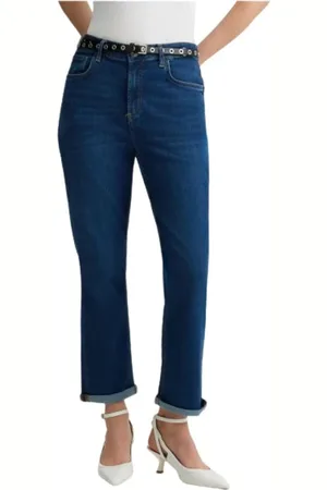 Liu Jo Femme, Jeans, Bleu, Taille: W30 Jean taille haute droit cropped