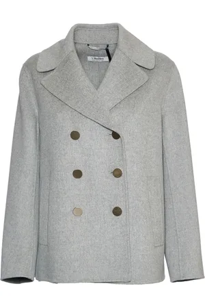 Max Mara Femme, Vestes, Gris, Taille: 36 FR Veste en laine à double boutonnage Grigio Medio