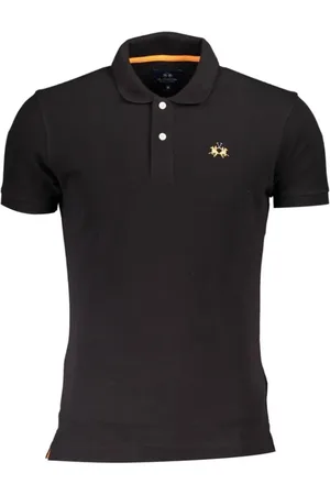 La Martina Homme, Tops, Noir, Taille: 2XL Polo Slim Fit avec Détail Contrasté