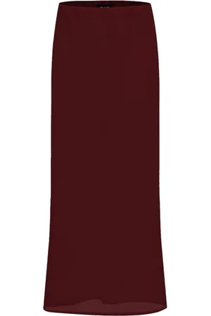 MARELLA Femme, Jupes, Rouge, Taille: 42 FR Jupe en lin Bordeaux Desio