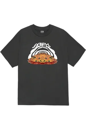 Obey Homme, Tops, Noir, Taille: XL Vintage Leap Tee T-shirt en Coton