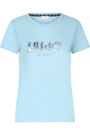 Liu Jo Femme, Tops, Bleu, Taille: 42 FR T-shirt Mode Manches Courtes