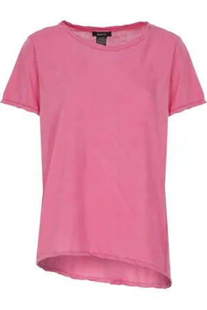 AVANT TOI Femme, Tops, Rose, Taille: 40 FR Pull en Coton Fuchsia Col Rond Manches Courtes