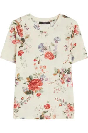 Max Mara Femme, Tops, Multicolore, Taille: 40 FR T-shirt en coton à imprimé floral Cadine