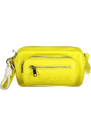 Desigual Femme, Sacs, Vert, Taille: ONE Size Sac Jaune avec Bandoulière Amovible