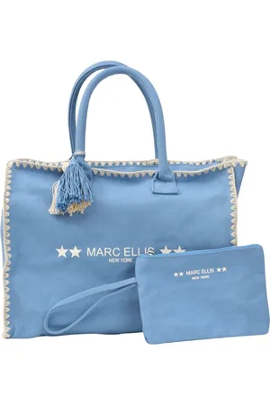 MARC ELLIS Femme, Sacs, Bleu, Taille: ONE Size Sac de plage élégant avec pochette assortie