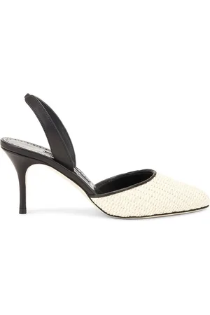 Manolo Blahnik Femme, Chaussures, , Taille: 40 EU Escarpins Noirs avec Détails en Cuir
