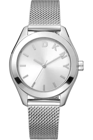 DKNY Femme, Accessoires, Gris, Taille: ONE Size Élégante Montre Analogique en Acier Inoxydable avec Quartz