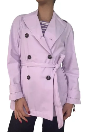 MARELLA Femme, Manteaux, Violet, Taille: 34 FR Trench Violet avec Ceinture à la Taille