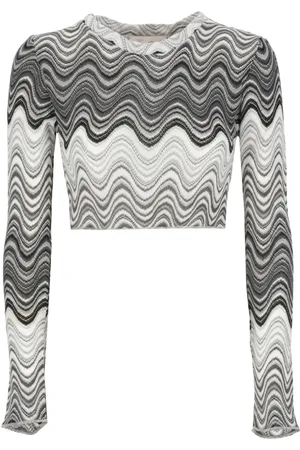 MC2 SAINT BARTH Femme, Pulls, Multicolore, Taille: 40 FR Haut Gris avec Motif Sea Wave