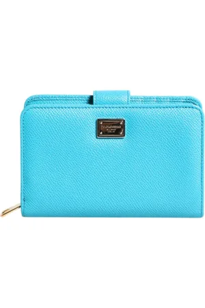 Dolce & Gabbana Femme, Accessoires, Bleu, Taille: ONE Size Portefeuille Bifold en cuir verni